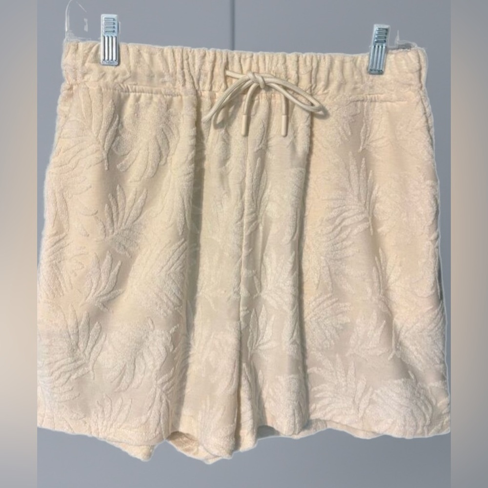 Anthropologie Avec‎ Les Filles Textured Terry Cloth Short Cream